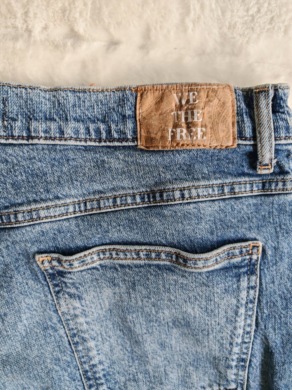 Free People We The Free Jeans 31 Wide Leg Cropped Raw Hem Distressed Boho Denim - Picture 13 of 13